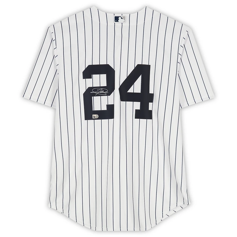 Maillot Nike blanc autographié par Jasson Dominguez des Yankees de New York, réplique, V106832, Jasson Dominguez, AUT BB, 45737, AUTJERBSB, JRSYDO0109