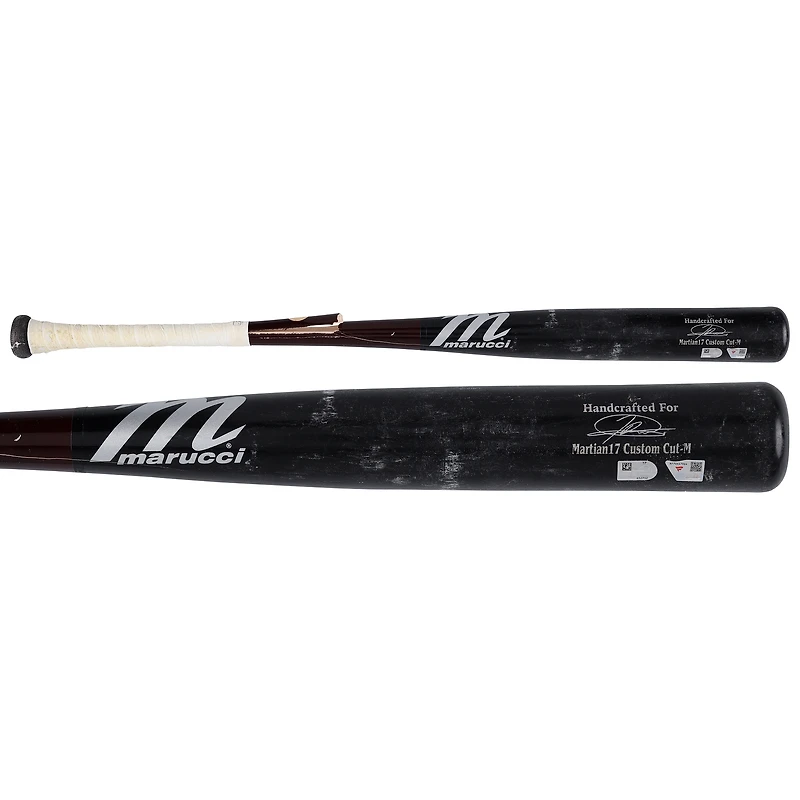 Bâton Marucci noir cassé utilisé par Jasson Domínguez (New York Yankees) lors du match contre les Rays de Tampa Bay le 28 juillet 2025