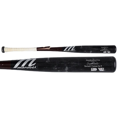 Bâton Marucci noir cassé utilisé par Jasson Domínguez (New York Yankees) lors du match contre les Rays de Tampa Bay le 28 juillet 2025