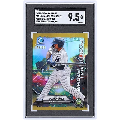 Jasson Dominguez New York Yankees 2021 Bowman Chrome Gold Refractor #POS-JD #49/50 SGC Carte authentifiée 9.5