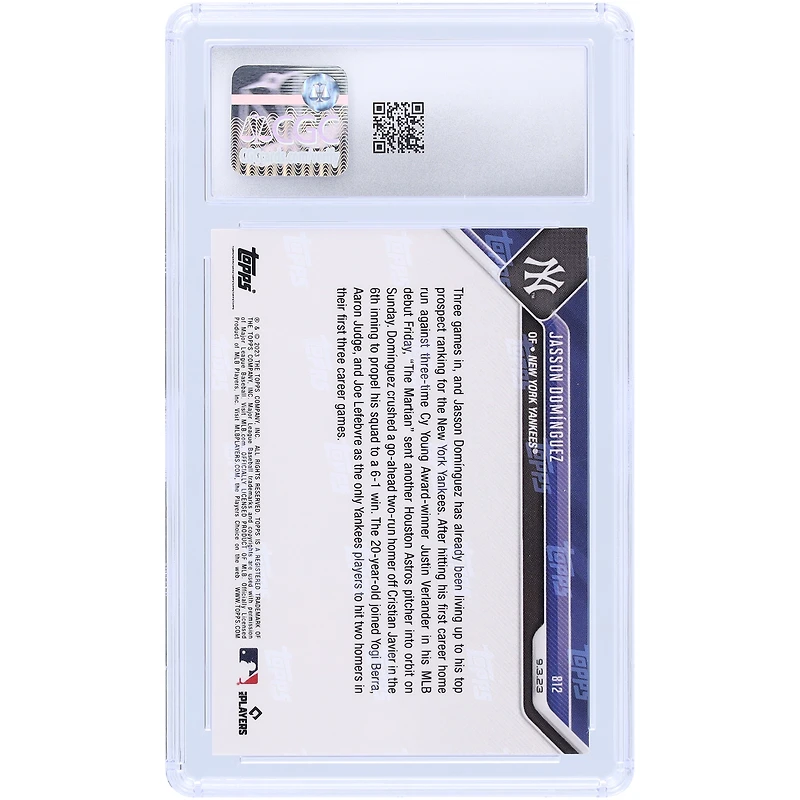 V106832 Yankee Jasson Dominguez New York Yankees 2023 Topps maintenant 4e joueur des Yankees à avoir réussi un circuit dans 2 de ses 3 premiers matchs #812 CGC Carte recrue authentifiée 10 Jasson Domínguez UNS TPP CARTES À ÉCHANGER 45664 COLTRC CC01BB1489 #29