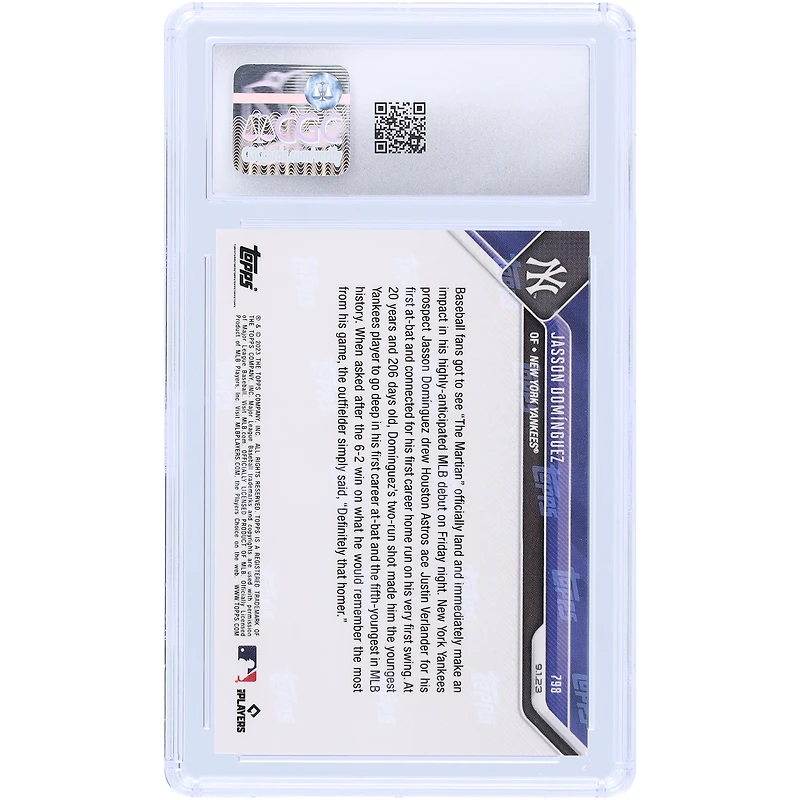 V106832 Yankee Jasson Dominguez New York Yankees 2023 Topps Now "The Martian" prend son envol avec HR lors de ses débuts en MLB #798 CGC Authenticated 10 Rookie Card Jasson Domínguez UNS TPP TRADING CARDS 45664 COLTRC CC01BB1488 #28