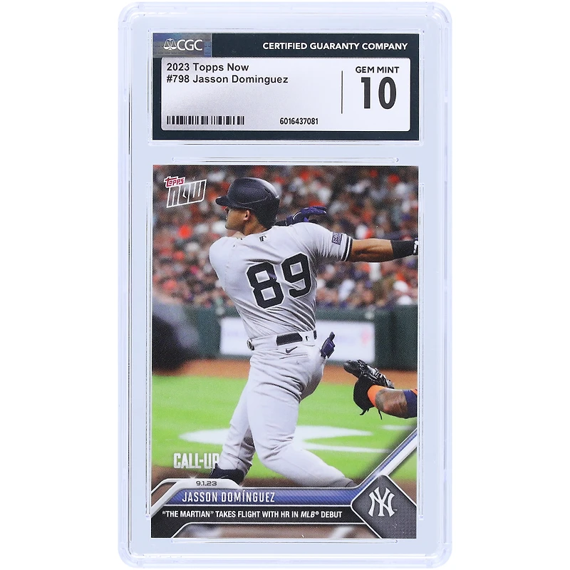 V106832 Yankee Jasson Dominguez New York Yankees 2023 Topps Now "The Martian" prend son envol avec HR lors de ses débuts en MLB #798 CGC Authenticated 10 Rookie Card Jasson Domínguez UNS TPP TRADING CARDS 45664 COLTRC CC01BB1488 #28