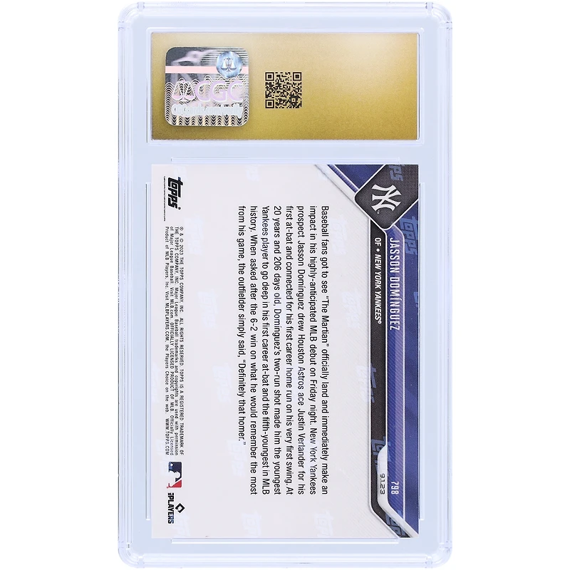 V106832 Yankee Jasson Dominguez New York Yankees 2023 Topps Now "The Martian" prend son envol avec HR lors de ses débuts en MLB #798 CGC Carte recrue authentifiée et vierge 10 Jasson Domínguez UNS TPP CARTES À ÉCHANGER 45664 COLTRC CC01BB1487 #27