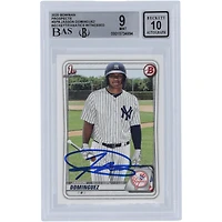 Carte de recrue 9/10 authentifiée signée par les fanatiques de Beckett de la série 1 #BP-8 de 2020 de Bowman des Yankees de New York par Jasson Dominguez