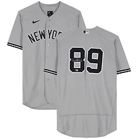 Maillot authentique Nike gris autographié de Jasson Dominguez, Yankees de New York