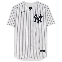 Jasson Dominguez New York Yankees Autographed White Nike Authentic Jersey with "Yankee Stadium Debut 9/5/23" Inscription - Limited Edition of 23