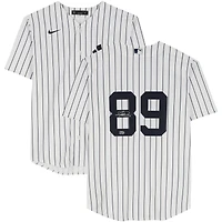 Maillot réplique Nike blanc autographié par Jasson Dominguez des Yankees de New York
