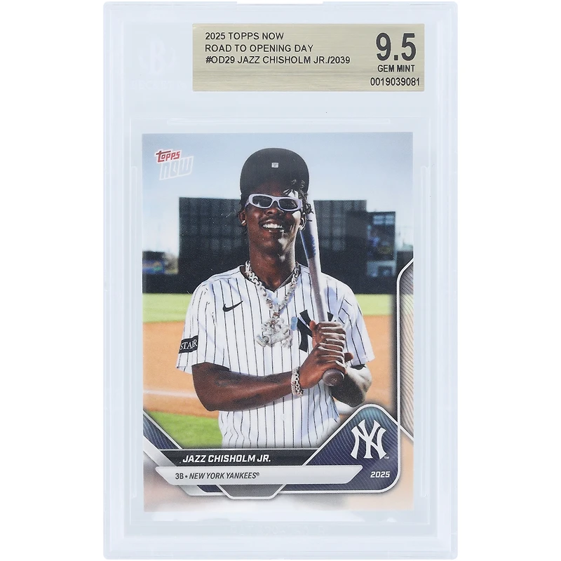 Jazz Chisholm Jr. New York Yankees 2025 Topps Now Road to Opening Day #OD-29 BGS Authenticated 9.5 Card