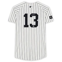 Jazz Chisholm Jr. New York Yankees Autographed Game-Used #13 White Pinstripe Nike Jersey vs. Toronto Blue Jays on October 8, 2025 - ALDS Game 4
