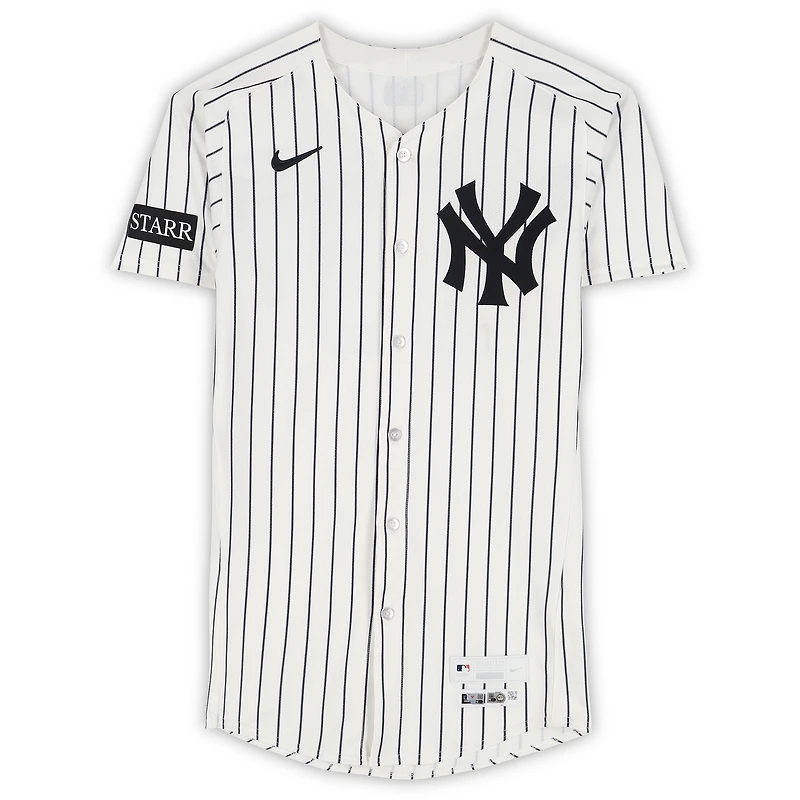 Jazz Chisholm Jr. New York Yankees Autographed Game-Used #13 White Pinstripe Nike Jersey vs. Toronto Blue Jays on October 8, 2025 - ALDS Game 4