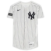 Jazz Chisholm Jr. New York Yankees Autographed Game-Used #13 White Pinstripe Nike Jersey vs. Toronto Blue Jays on October 8, 2025 - ALDS Game 4