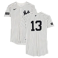 Jazz Chisholm Jr. New York Yankees Game-Used #13 White Pinstripe Jersey vs. Minnesota Twins on August 13, 2025