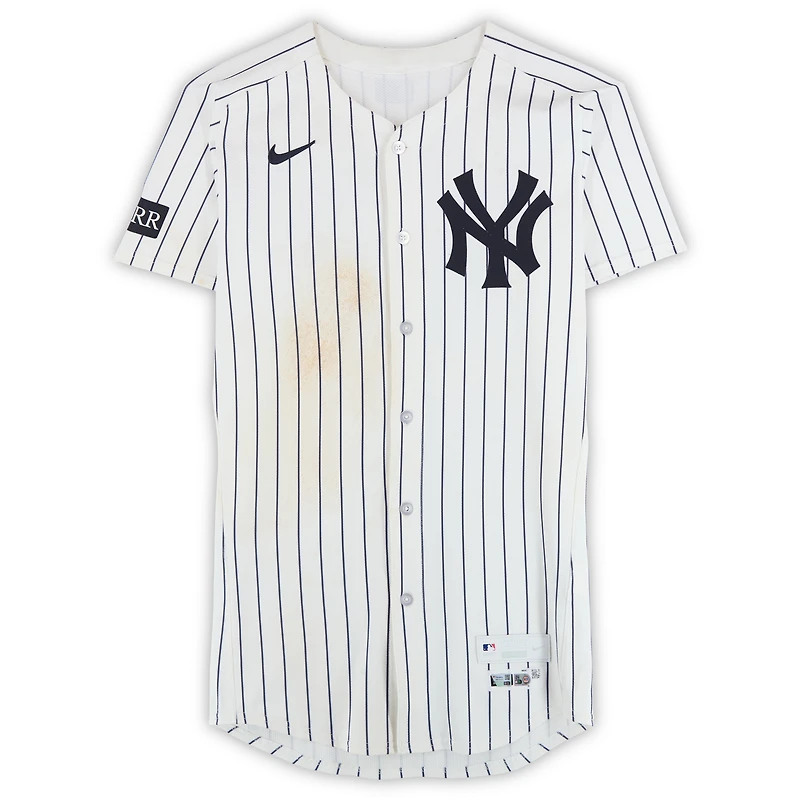Jazz Chisholm Jr. New York Yankees Game-Used #13 White Pinstripe Nike Jersey vs. Boston Red Sox on June 8, 2025