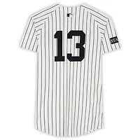 Jazz Chisholm Jr. New York Yankees Game-Used #13 White Pinstripe Nike Jersey vs. Toronto Blue Jays on October 7, 2025 - ALDS Game 3 - 1-3, HR, RBI, R