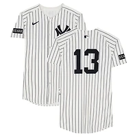 Jazz Chisholm Jr. New York Yankees Game-Used #13 White Pinstripe Nike Jersey vs. Toronto Blue Jays on October 7, 2025 - ALDS Game 3 - 1-3, HR, RBI, R