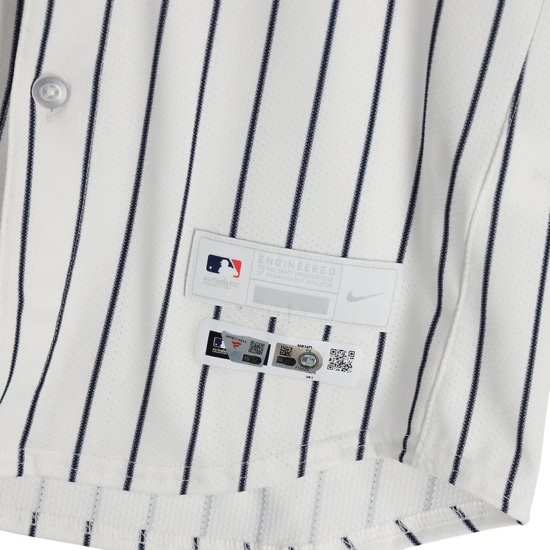 Jazz Chisholm Jr. New York Yankees Game-Used #13 White Pinstripe Nike Jersey vs. Toronto Blue Jays on October 8, 2025 - ALDS Game 4