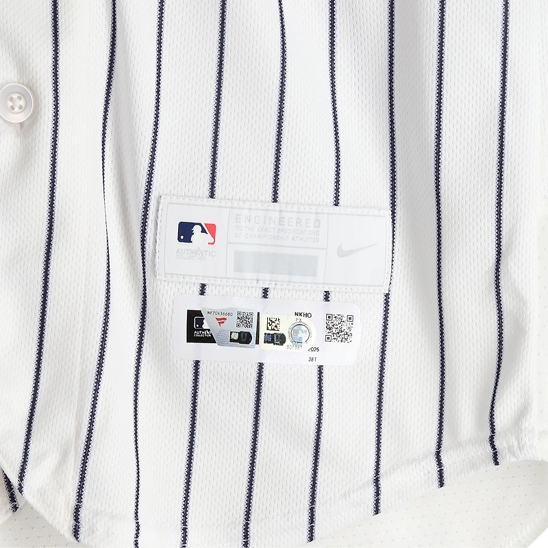 Jazz Chisholm Jr. New York Yankees Player-Worn #13 White Pinstripe Jersey vs. Kansas City Royals on April 19, 2026