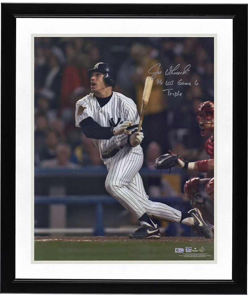 Joe Girardi New York Yankees Autographed 16" x 20" 1996 World Series Hitting Photograph with "96 WS Game 6 Triple" Inscription