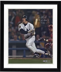 Joe Girardi New York Yankees Autographed 16" x 20" 1996 World Series Hitting Photograph with "96 WS Game 6 Triple" Inscription