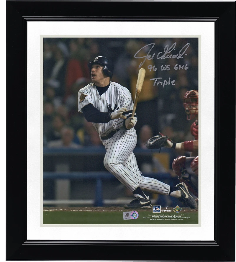 Joe Girardi New York Yankees Autographed 8" x 10" 1996 World Series Hitting Photograph with "96 WS Game 6 Triple" Inscription