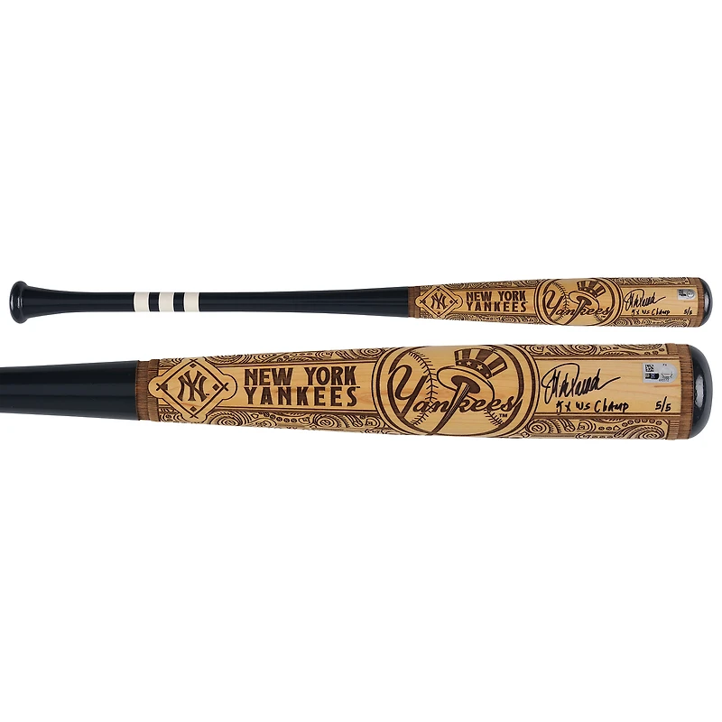 Bâton de baseball Pillbox Bat Company Mural Series autographié par Jorge Posada, des Yankees de New York, avec inscription « 5X WS Champ » - Édition limitée n° 5/5