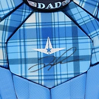 Protecteur de poitrine bleu autographié par Jose Trevino des Yankees de New York lors de la saison 2023 de la MLB