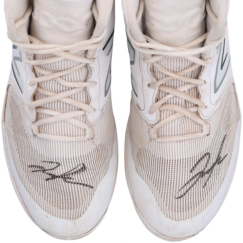 Jose Trevino New York Yankees Autographed Game-Used White & Gray New Balance Cleats from the 2023 MLB Season