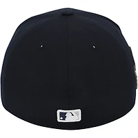 Casquette New Era bleu marine portée par José Trevino des Yankees de New York contre les Dodgers de Los Angeles le 30 octobre 2024 - Match 5 des Séries mondiales
