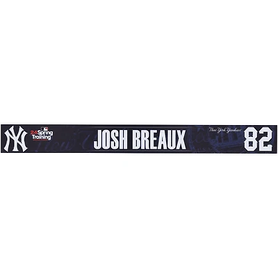 Josh Breaux New York Yankees - Plaque signalétique #82 Navy émise par le joueur des Yankees de New York lors de l'entraînement de printemps 2024 de la MLB