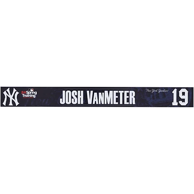 Josh VanMeter New York Yankees - Plaque signalétique #19 de la marine émise par le joueur de l'entraînement de printemps de la MLB 2024