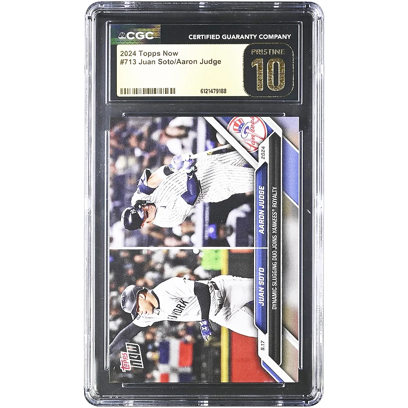 Juan Soto and Aaron Judge New York Yankees 2024 Topps Now Dynamic Slugging Duo Joins Yankees Royalty #713 CGC Authenticated PRISTINE 10 Card