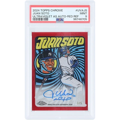 Juan Soto New York Yankees Autographié 2024 Topps Chrome Ultra Violet All-Stars Red Refractor #UVA-JS #3/5 PSA Authentifié 9 Carte