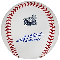 Juan Soto New York Yankees Autographed 2024 World Series Logo Baseball