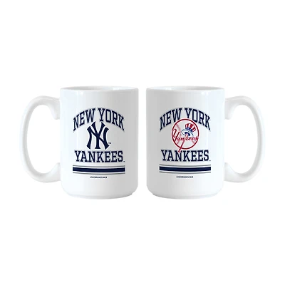 Ensemble de tasses Logo Brands New York Yankees 15 oz. Modèle actuel et rétro
