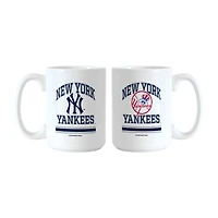 Ensemble de tasses Logo Brands New York Yankees 15 oz. Modèle actuel et rétro
