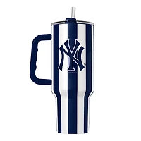 Gobelet isotherme Logo Brands New York Yankees 40 oz à rayures verticales et revêtement en poudre