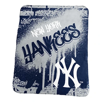 Logo Brands New York Yankees 50" x 60" Classic Graffiti Fleece Throw Blanket
