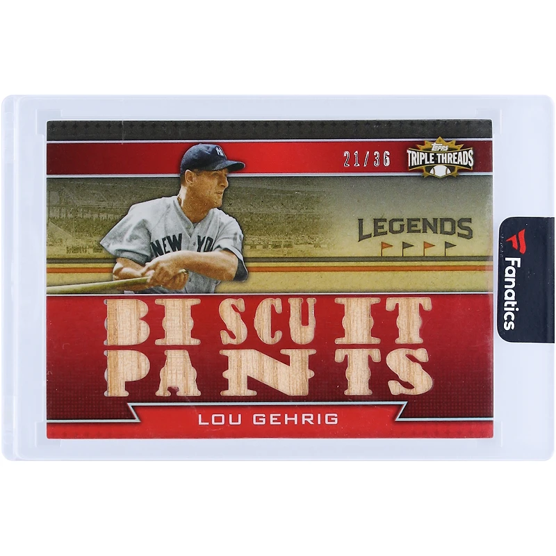 Lou Gehrig New York Yankees 2011 Topps Triple Threads Multi Game-Used Relics #TTRL-10 #21/36 Card