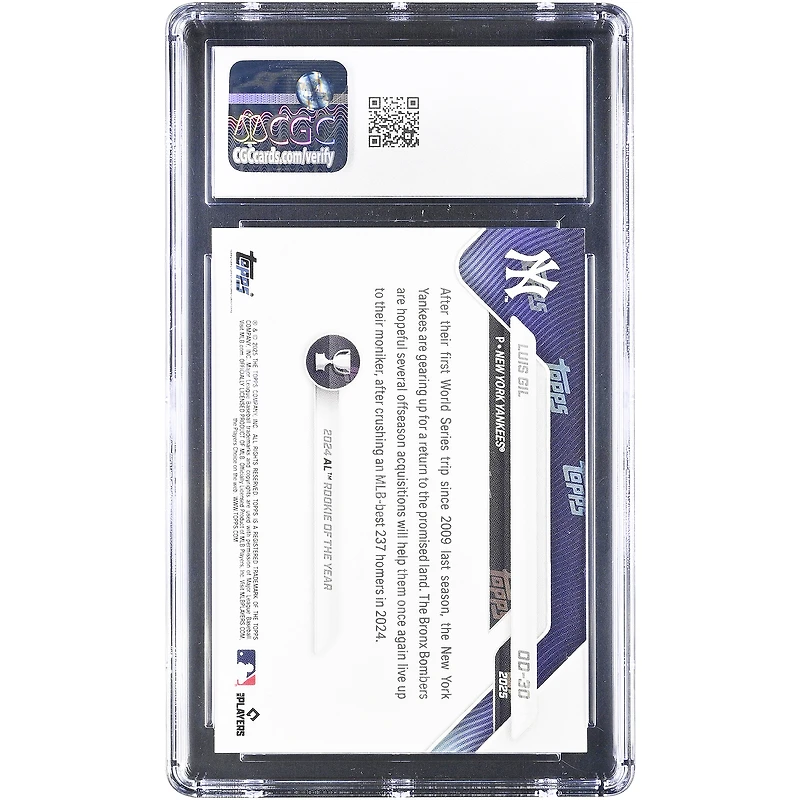 Carte Luis Gil des Yankees de New York 2025 Topps Now Road to Opening Day #OD-30, authentifiée CGC 9.5