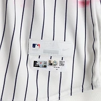 Luis Gil New York Yankees Game-Used #42 White Pinstripe Jersey vs. Los Angeles Angels on April 15, 2026 - Jackie Robinson Day