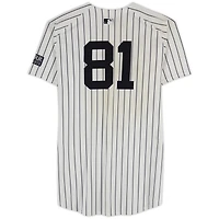 Luis Gil New York Yankees Game-Used #81 White Pinstripe Nike Jersey vs. Cleveland Guardians on August 20, 2024