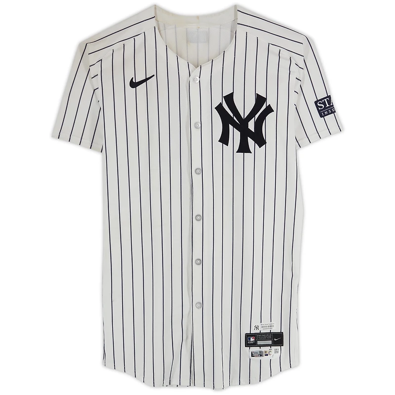 Luis Gil New York Yankees Game-Used #81 White Pinstripe Nike Jersey vs. Cleveland Guardians on August 20, 2024