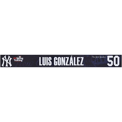 Maillot numéro 50 bleu marine des Yankees de New York de Luis Gonzalez, émis par les joueurs de l'entraînement de printemps de la MLB 2024
