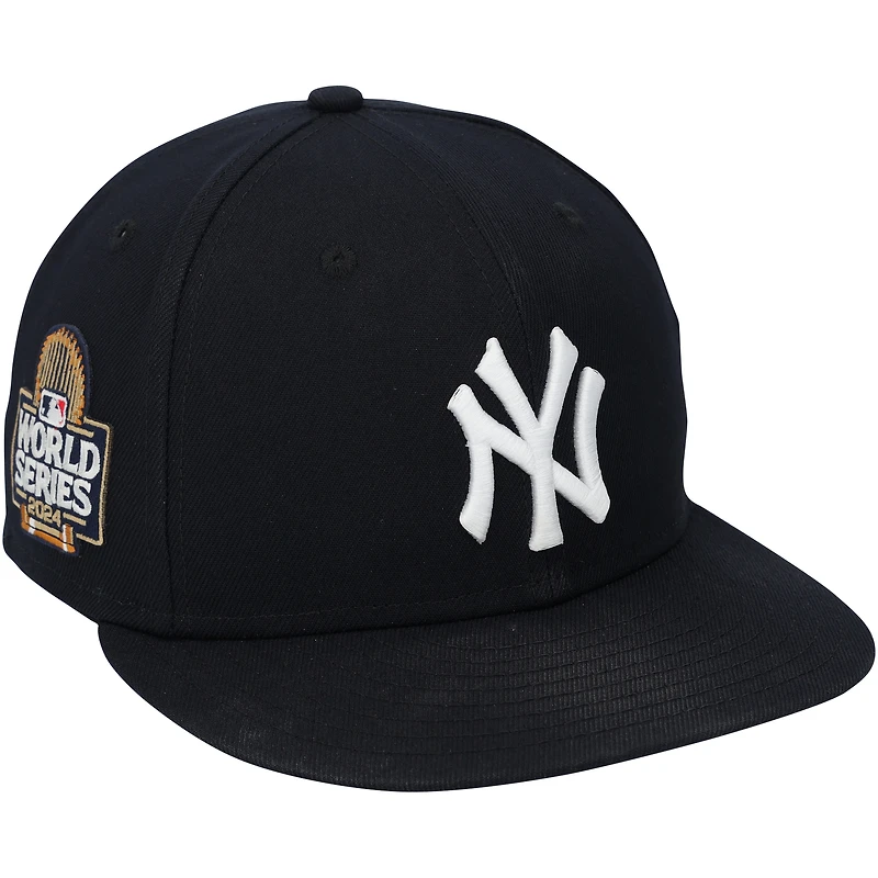 Casquette New Era bleu marine Luke Weaver des Yankees de New York, utilisée lors du match contre les Dodgers de Los Angeles le 30 octobre 2024 - 5e match des Séries mondiales