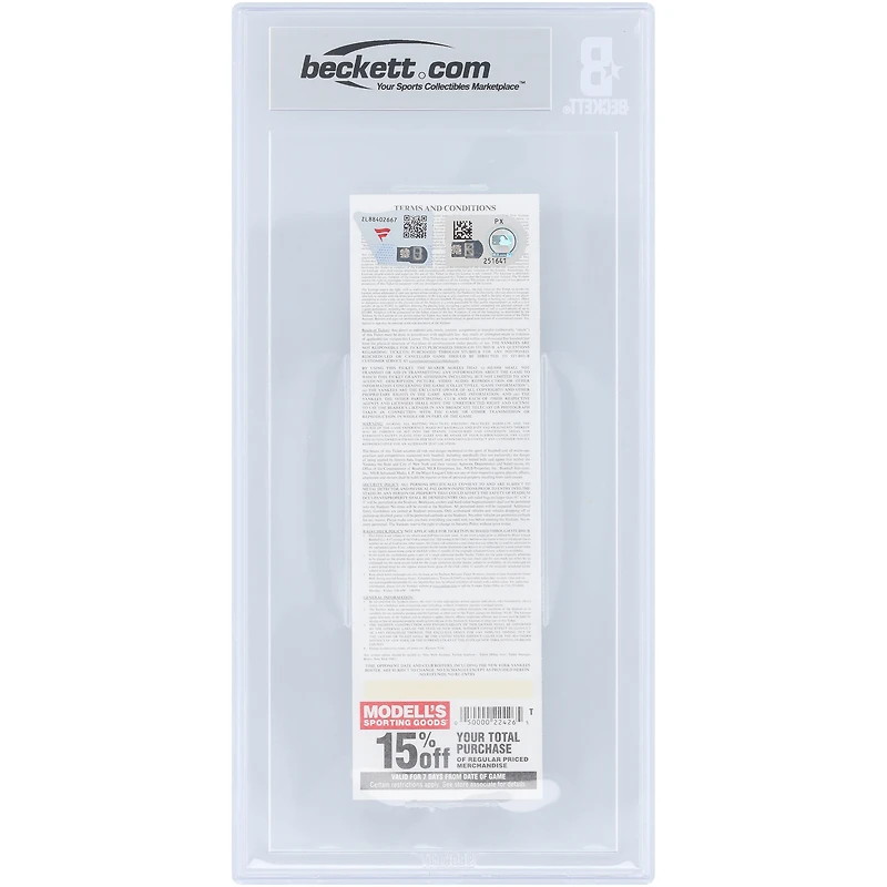 Mariano Rivera New York Yankees Autographed 1,000th Career Game Beckett Fanatics Witnessed Authenticated 9/10 Ticket from May 25, 2011 with "1,000th Career Game" Inscription