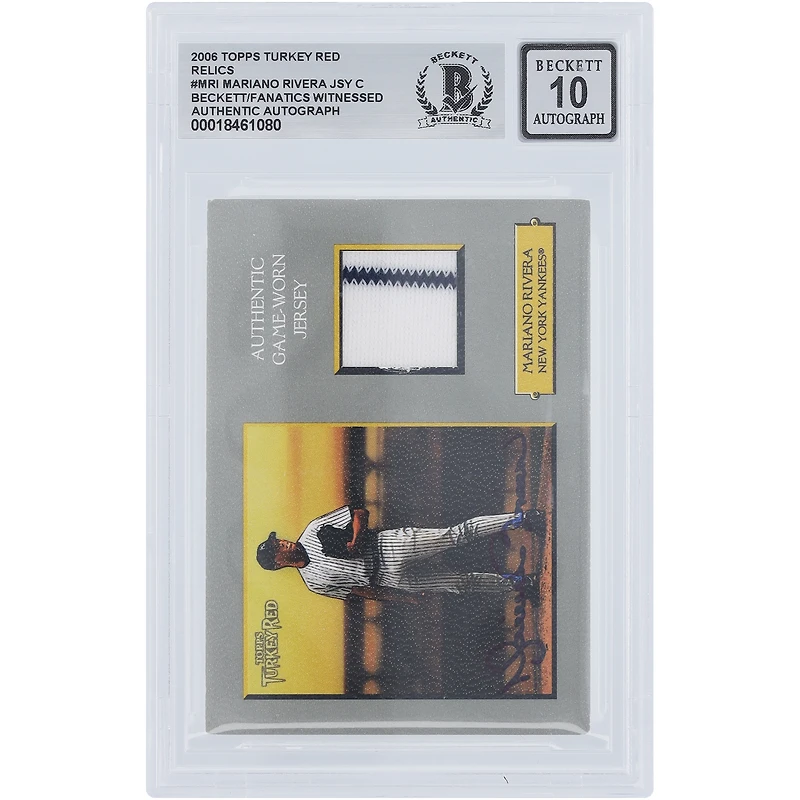 Mariano Rivera New York Yankees Autographié 2006 Topps Turkey Red Pinstripe Jersey Relic #TTR-MRI Beckett Fanatics Witnessed Authenticated 10 Card