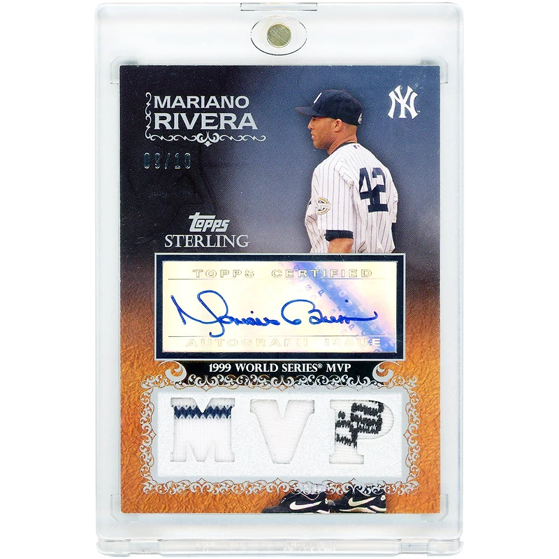 Mariano Rivera New York Yankees Autographed 2009 Topps Sterling Triple Game-Used Relics #3SCA-78 #9/10 Card