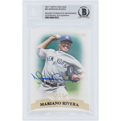 Mariano Rivera New York Yankees Autographed 2011 Topps Tier One #63 #/799 Beckett Fanatics Witnessed Authenticated 10 Card