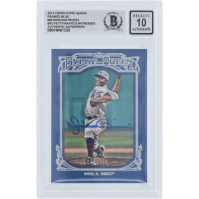 Mariano Rivera New York Yankees Autographié 2013 Topps GQ Cadre Bleu #86 #/499 Beckett Fanatics Témoin Authentifié 10 Carte